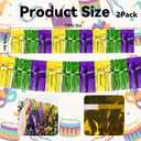 5 x OHOME Mardi Gras Decorations - 2 Pack Gold Green Purple Streamers | Mardi Gras Party Favors Supplies Decor Indoor Outdoor - Masquerade Birthday Party Float Garlands Photo Booth Banner Backdrop,10 FT