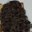 Yan Dream Mens Brown Curly Wig for Costume Party Middle Part Retro 80s Brown Cosplay Wigs for Adults