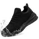 LARNMERN Men Non Slip Work Sneakers Water Resistant Food Service Zapatos Trabajo Antideslizantes Walking Shoes Waterproof Shoes Slip-on, Black 9.5