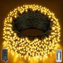 Christmas Lights 66FT 200 LED, Christmas Tree Light with 8 Lighting Modes, Outdoor Waterproof String Lights with Remote and Timer, Fairy Light for Holiday Decor (Warm White)