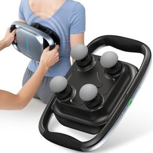 RENPHO Massage Gun Deep Tissue, Mothers Day Gifts Handheld Neck Massager with Replaceable 4-Head and Plate, Muscle Percussion Massage Tool for Neck Back Massager for Women Men, Quad, HSA Approved