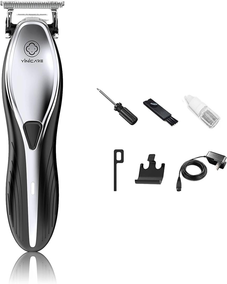 Professional Cord/Cordless Zero Gap Trimmer for Men Haircut – Lon Battery 150 Min Runtime, 8.2ft Charging Cord, Ergonomic, Titanium Blade, Self Sharpening, 6800RPM, <60dB, Low Vibration
