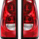 Tail Light Assembly Compatible with 2003 2004 2005 2006 Chevy Silverado 1500 2500 3500 Factory Style Taillights Pickup Rear Brake Lamps OE Replacement, Passenger and Driver Side (Black Border)