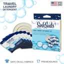SinkSuds Laundry Detergent Travel Size Liquid Soap TSA Compliant Safe for All Fabrics 6 Packets & 1 Sink Stopper (0.25 Fl Oz (Pack of 6))