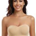 DotVol Women’s Wireless Strapless Bra with Non-Slip Silicone Multiway Seamless Bandeau Tube Top Bralette, M