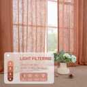 LAMIT Light Filtering Sheer Linen Curtains 102 inches Long, Linen Textured Semi Sheer Bronze Grommet Natural Boho Drapes for Living Room/Farmhouse, 2 Panels, Terracotta, 52 x 102 Inch