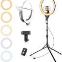 Amazon.com: Eicaus 14'' Foldable Ring Light with 67'' Tall Phone Tripod, Selfie Light with Remote for Video Recording, Live Streaming, Makeup, TIK Tok, Big Ringlight with Tripod for iPhone, Android, Camera : Cell Phones & Accessories