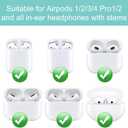 5 x Ear Hooks Compatible with AirPods 4, 3, 1, 2 and Pro & All in-Ear Headphones with Stems - 2 Pairs Adjustable Secure & Comfortable Prevent Falls Ear Holders for Headphones - Easy to Install (Gray)