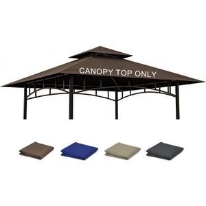 Grill Gazebo Replacement Roof, 5x8ft Outdoor BBQ Gazebo Canopy Cover, Double Tiered Grill Gazebo Replacement Roof for #L-GG001PST-F (Brown)