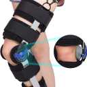 Hinged ROM Knee Brace Post Op Knee Brace Adjustable Knee Immobilizer Support with Side Leg Stabilizers
