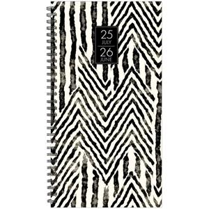 2 x Willow Creek Press Softcover Weekly Spiral Planner, Boho Black July 2025 - June 2026 3.5" x 6.5" Softcover Weekly Spiral Planner