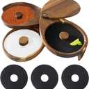 Margarita Salt Rimmer Set, 3 Tier Bar Glass Rimmer Brown Bamboo Sugar and Salt Rimmer Box with 3 Sponges for Manhattan Drinks Bar Party Accessories Cocktail Bartender Tool