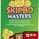 Multicolor Skip Bo Masters Game with Special Strategy Coins for Family Fun