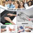 JIKIOU Large Mouse Pad with Wrist Rest, Desk Pad with Built in Wrist Rest, Waterproof Gaming Mouse Pad with Non-Slip Base for Typing Pain Relief Black 29.5x14.9 inch