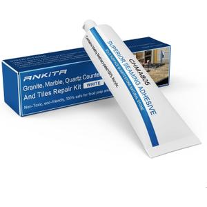 Quartz Countertop Repair Kit (White), Quick-Drying Quartz Repair Kit for Edge Chips, Cracks, Scratches, Nicks on Quartz, Granite, Marble, Porcelain and Other Natural Stone Surfaces (No. 01 White)