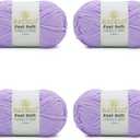 Thin Chenille Yarn for Crocheting & Knitting, Soft Plush Yarn for DIY Crafts, Amigurumi, Home Decor - 3 Light - 4 Pack of 1.7oz/142yds - Light Purple