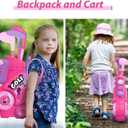 Liberry Toddler Golf Set with Putting Mat for 2 3 4 Years Old Boys Girls, Upgraded Kids Golf Cart with Unique Shoulder Strap Design, Indoor and Outdoor Golf Toys Gifts (Pink)