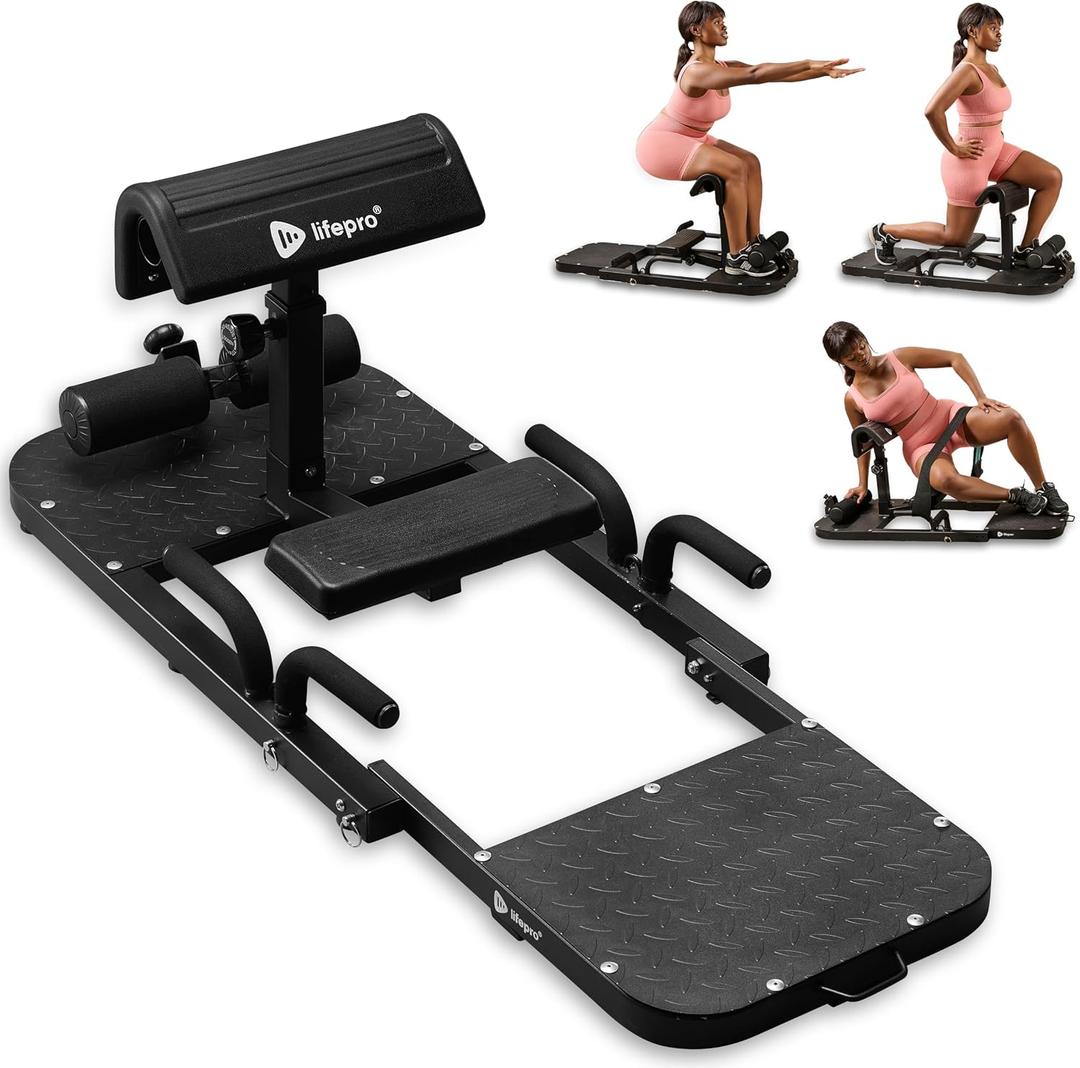 Lifepro Hip Thrust Machine Adjustable Glutes Workout Equipment for Home GluteBlast Foldable Booty Builder, Sissy Squat Machine, Thrust Glute Bench, Home Gym Glute Workout