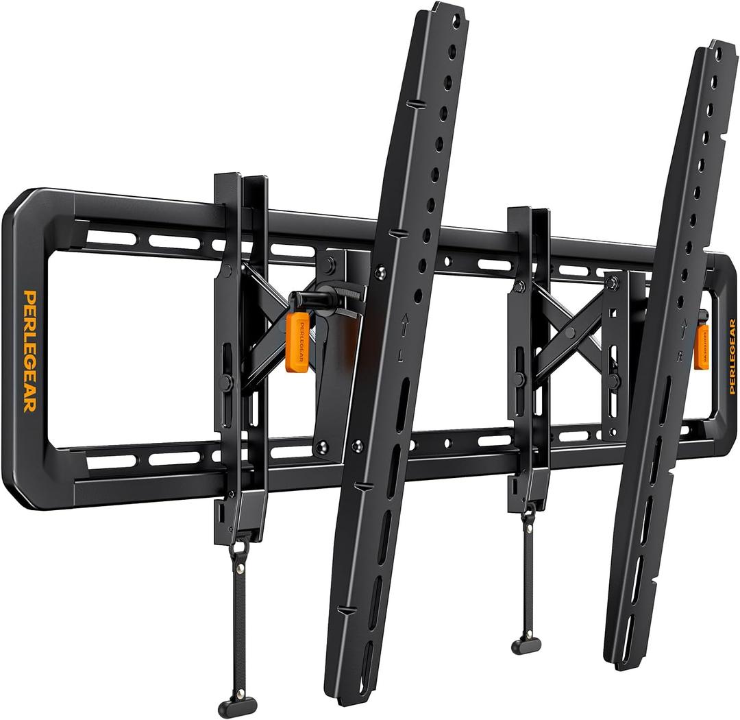 Perlegear Advanced Tilt TV Wall Mount, Pre-Assembled Tv Mount for Most 42-90 inch TVs up to 150 lbs, 6-inch Arm Extension, 15 Full Tilt, Fits 24/16 Wood Studs, Max VESA 600x400mm