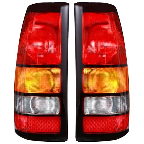 Boine Tail Light Compatible With 1999-2002 Chevy Silverado 1500 2500 3500 1999-2006 GMC Sierra 1500 2500 3500 Driver and Passenger Side Black Border Rear Light Brake Lamps Automotive Replacement Parts