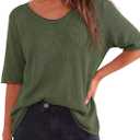 BTFBM Summer Sweaters for Women Lightweight 2026 Oversized Short Sleeve Knitted Pullover Casual Loose Fall Tops(Army Green, Small) (Green, S)