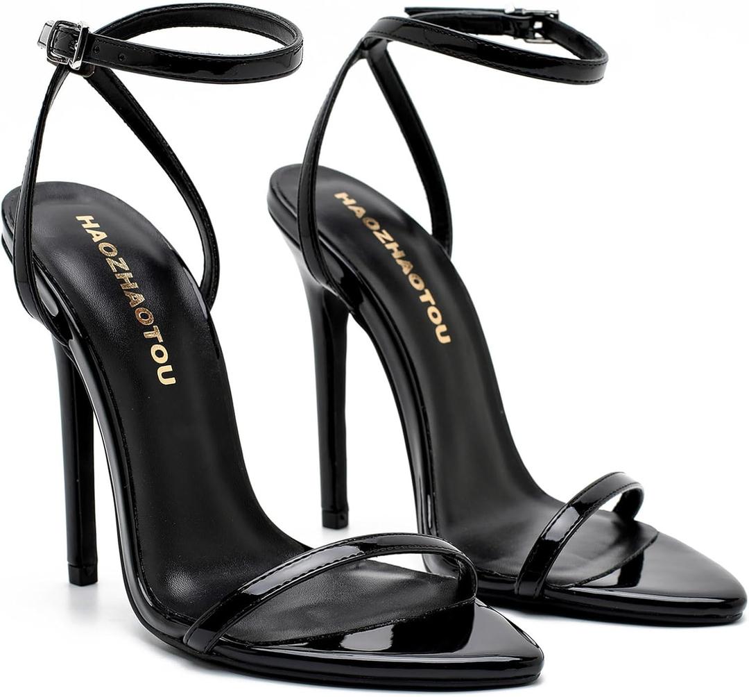 Womens Strappy Lace Up Heels Sexy Stiletto High Heeled Open Toe Strap Summer Dress Shoes, Size: 8
