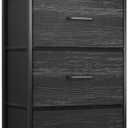AODK Dresser for Bedroom Nightstand Small Dressers Chest of Drawers End Table for Living Room, Closet Dresser with 3 Storage Drawers Organizer Clothes, Charcoal Black