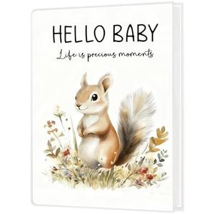 Cabana Bro Baby Photo Album Holds 36 4x6 Photos, Squirrel Lovers Gifts, Hello Baby Life is Precious Moments Small Photo Album Memory Keepsake Gift for Babies Shower Newborn Toddler Boys Girls