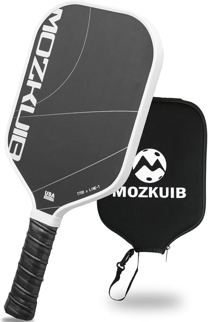 Pickleball Paddle, T700 Carbon Fiber Surface for Maximum Spin & Control, 16MM Polypropylene Honeycomb Core, 1 Paddle Cover