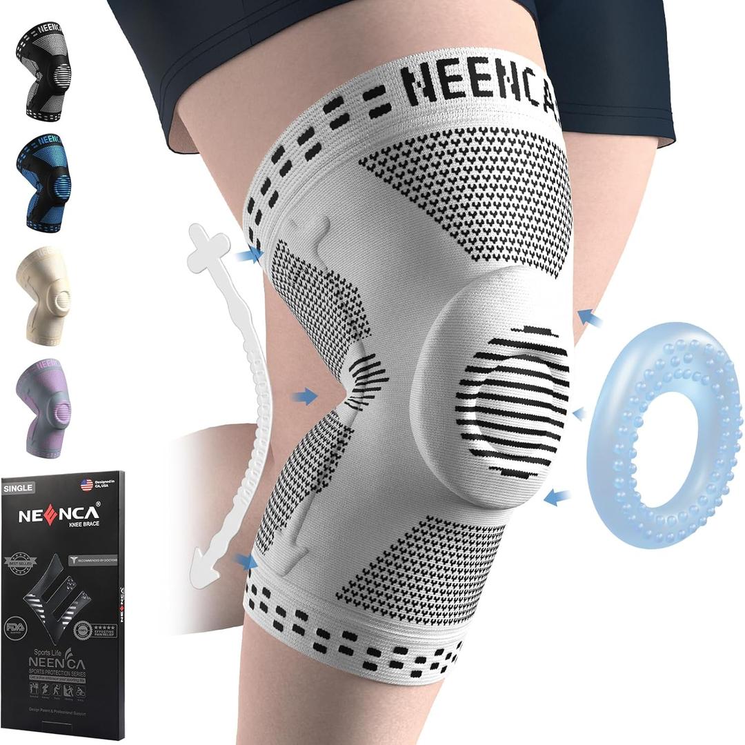 NEENCA Professional Plus Size Knee Brace, Knee Compression Sleeve for Larger Legs and Bigger Thighs, Medical Knee Support for Knee Pain Relief, Injury Recovery, Sports Protection, Single 4XL