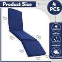 Pinkunn Chaise Lounge Cushion Waterproof Outdoor Lounge Chair Cushions 21 x 72 x 3 Inch Bench Seasonal Replacement Cushions for Summer Patio Bench Pool Beach (Navy,4 Pcs)