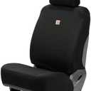 Carhartt Universal Nylon Duck Canvas Fitted Bucket Seat Cover, Durable Seat Protection with Rain Defender, Single, Black
