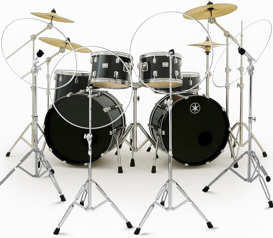 LEIFIDE 4 Pcs 22 Inch Portable Drum Shields Drum Noise Barrier Clear Acrylic Cymbals Shields Kit Sound Baffle Muffles Live Recording Standard Mounting on All Cymbal Stands Shield for Performance