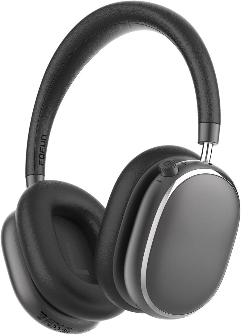 NC95 Hybrid Active Noise Cancelling Headphones with Knob Control, 65H Playtime Over Ear Headphones Wireless Bluetooth 6.0, App Control, Hi-Res Audio, Comfort Fit, Clear Calls for Travel/Workout (Space Grey)