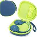Portable Headphone Case for ICLEVER BTH 20, Travel Carrying Pink Hard EVA Over Ear Headphone Case with Mesh Pocket Storage Cable
