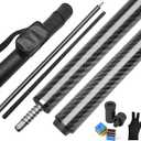Carbon Fiber Pool Cue Stick Low Deflection Shaft Professional Billiard Cue Stick with Hard Case and Accessories,12.5mm Tip, 58",20OZ 21OZ (Classic)