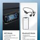 Swimming headphones-bone conduction headphones, IP68 waterproof built-in MP3 player 32G memory, underwater swimming headphone, wireless open Earphones Bluetooth 5.3, for running, cycling (black)