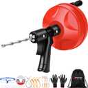 35 FT Plus Double Mode Drain Snake Tools, 13-in-1 Drain Auger for Sink and Drain Unblocking, Plumbing Snake for Kitchen, Bathrom and Shower Sink, Snake for Real DYIs[Upgraded 4.0]