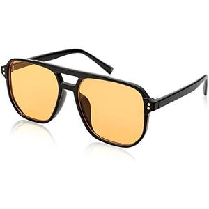 FEISEDY Retro Square Aviator Sunglasses Women Men 70s Vintage Trendy Plastic Frame Sun Glasses B2835