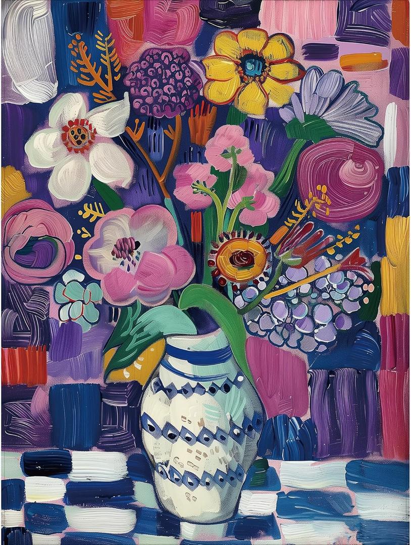 TAOZI&LIZHI Puzzles for Adults 1000 Pieces, Flower in Vase Jigsaw Puzzles for Challenging Family Home Decor Gifts DIY Puzzle Colorful Art - 20 x 27 Inches