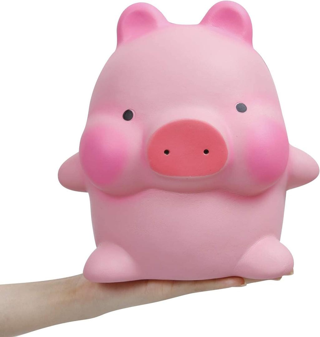 Anboor Squishies Jumbo Pig Kawaii Soft Slow Rising Scented Big Animal Squishies Stress Relief Kid Toys Pink Valentines Day