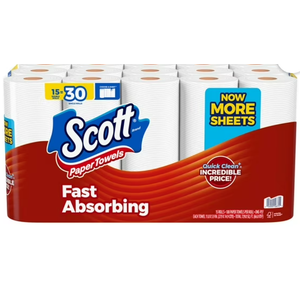 Scott Fast Absorbing Choose-A-Sheet 1-Ply Paper Towels 15 rolls, 108 sheets/roll