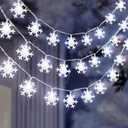 Christmas Snowflake Lights, 20 Ft 40 LED Battery Operated String Lights Waterproof Snowflake Fairy Lights Indoor Outdoor for Bedroom Home Garden Party Xmas Decor Christmas Tree Decorations Cool White