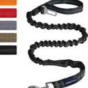 AUROTH Heavy Duty Bungee Dog Leash for Shock Absorption - 6FT Black Training Leash with 2 Padded Handles for Medium Large Breed Dogs