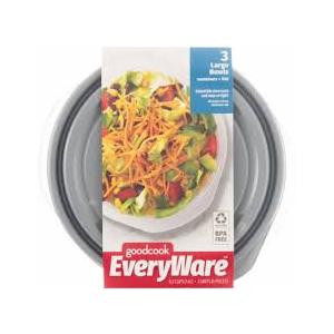 Good cook 3 LARGE BOWLS, CONTAINERS & LIDS