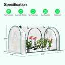 VIVOSUN Portable Mini Greenhouse 47x23x23-Inch Tunnels, PE Cover with Roll-up Zipper Door, for Indoor Outdoor or Garden Plant Growing, White, 47.2 X 23.6 X 23.6 Inch
