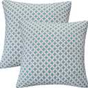 Levtex Home - Grey Palladium - Euro Shams Set of Two - (26x26in.), No Insert - Geometric Pattern - Cotton Fabric