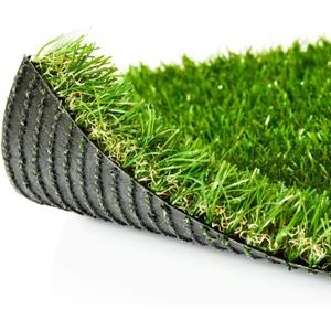 Premium Artificial Grass 4' x 6' Outdoor Rug, 1.38" Realistic Thick Turf for Garden, Yard, Fake Lawn, Dogs Synthetic Grass Mat, Rubber Backed with Drainage Holes, Customized Sizes