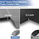 UKISS 9/10"" Extra Thick Cushioned Anti Fatigue Kitchen Mat, Waterproof High Density Foam Standing Desk Mat, Non-Slip Ergonomic Comfort Mat for Kitchen, Office,Workstation Black (Grey, 20" X 48")