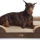 Bedsure XXL Orthopedic Dog Bed - Washable Great Dane Dog Sofa Beds for Giant Dogs, Supportive Foam Pet Couch Bed with Removable Washable Cover, Waterproof Lining and Nonskid Bottom, Brown